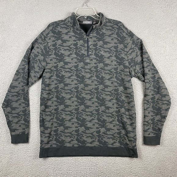 Tasc Mens Large  Bamboo Performance 1/4 Quarter Zip Pullover Gray Camo - Picture 1 of 13